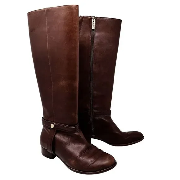 Louise Et Cie · Tall Brown Leather Riding Boots · Sz 7.5 - Picture 1 of 10